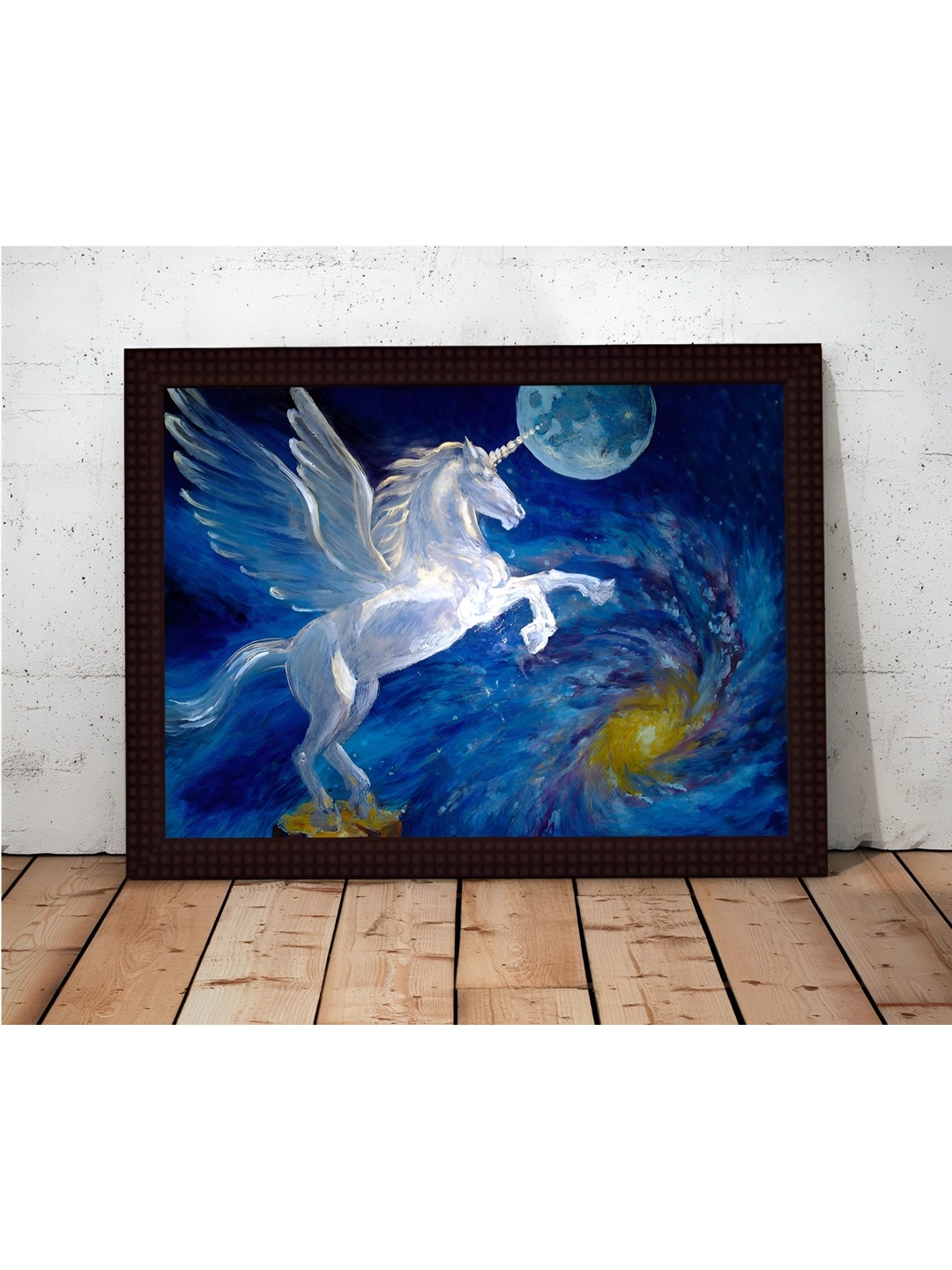 

Tamatina Blue & White The Interstellar Unicorn Cotton Canvas Wall Art