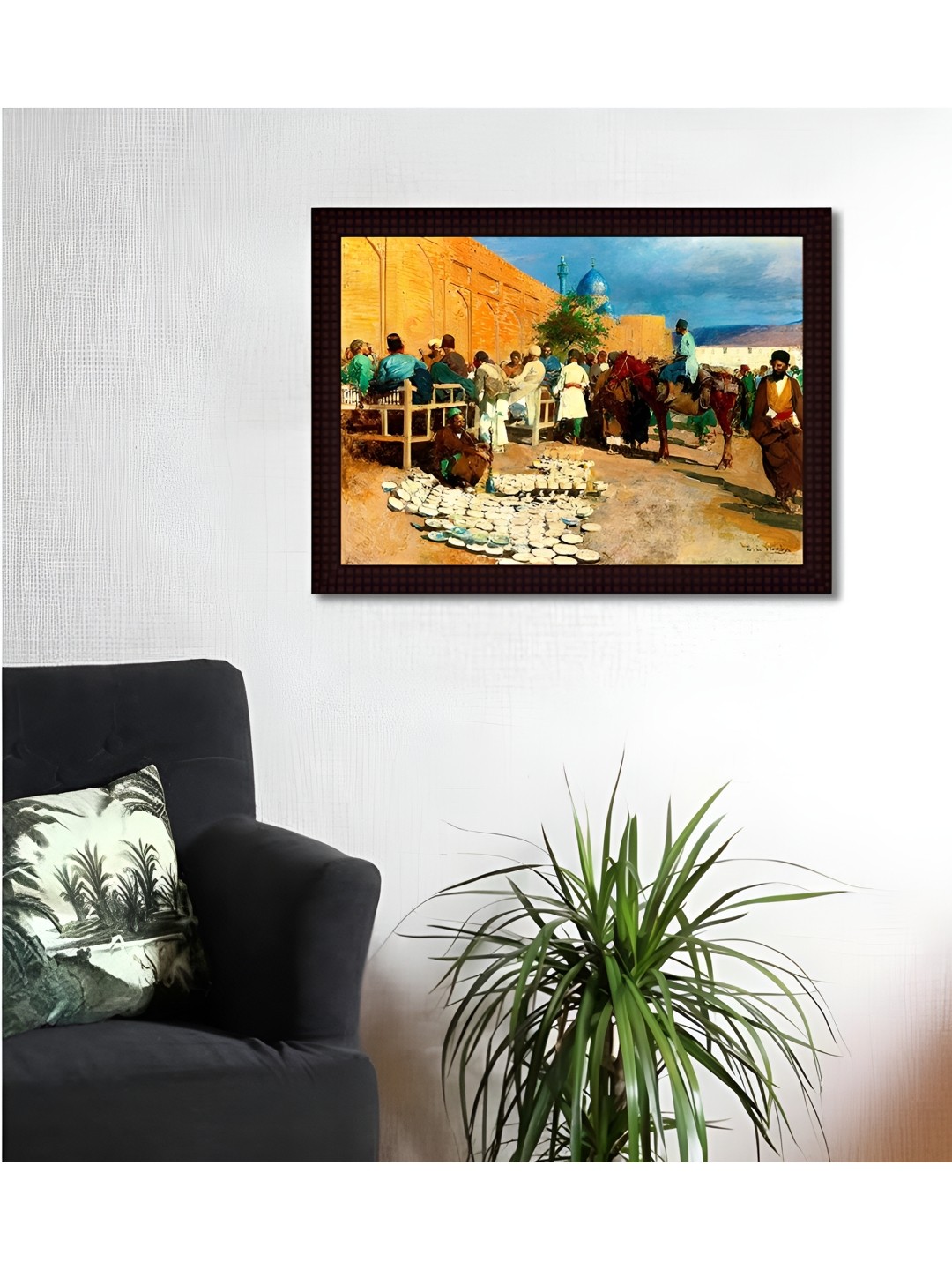 

Tamatina Orange & Blue Canvas Painting Wall Art