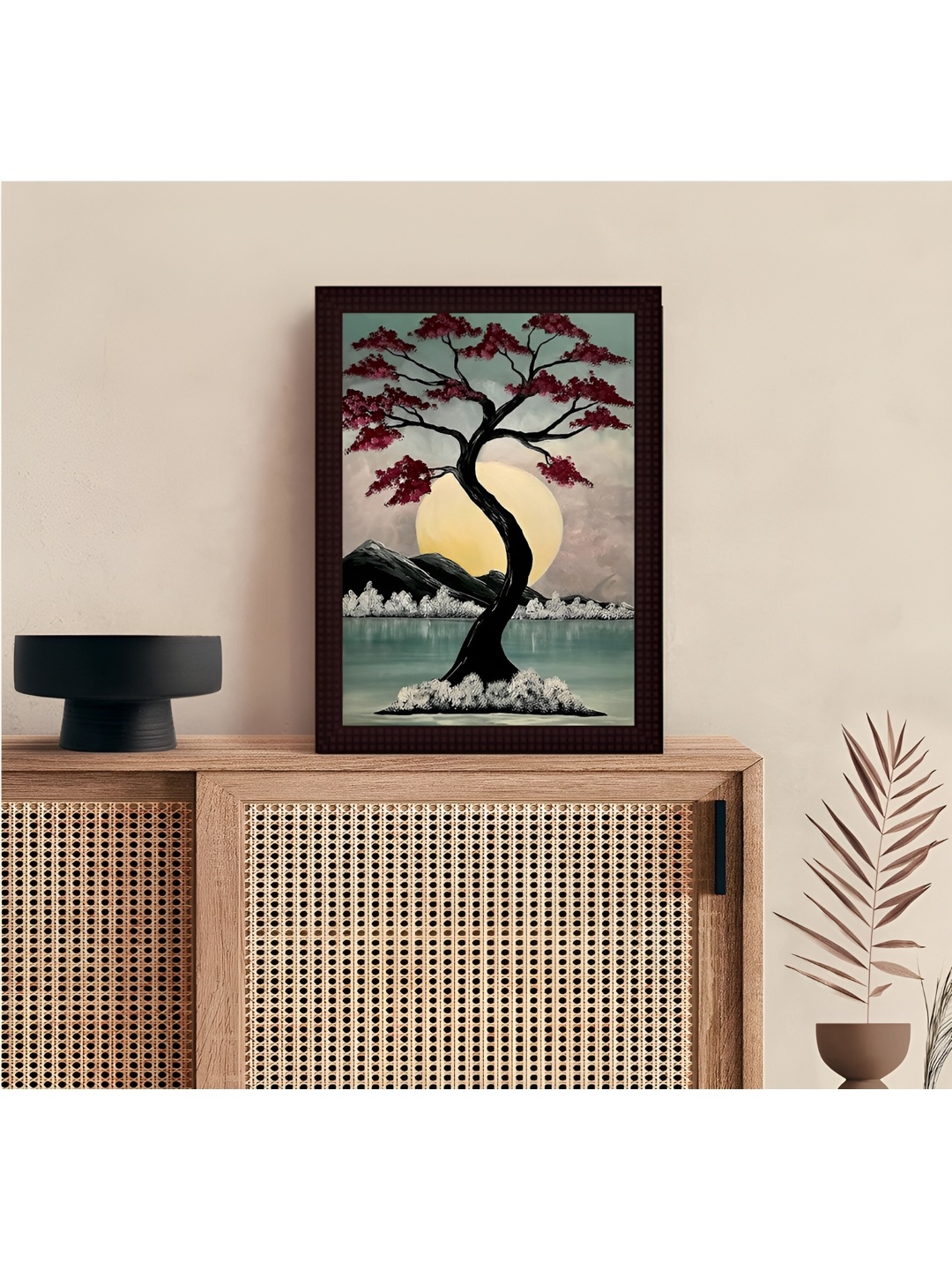 

Tamatina Oriental Art Wooden Texture Framed Canvas Painting Wall Art, Grey