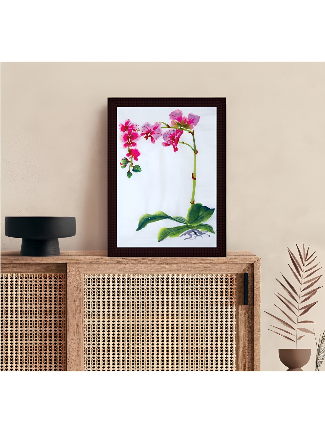 

Tamatina White & Green Oriental Art Wooden Texture Framed Canvas Painting Wall Art