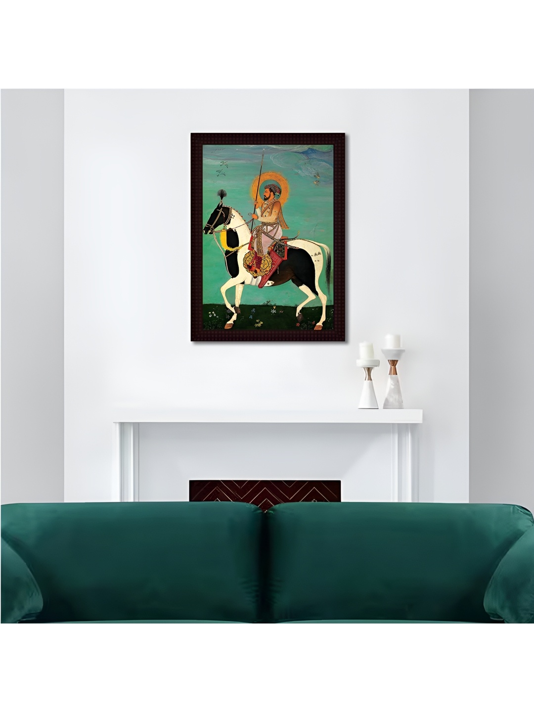 

Tamatina Green & White Textured Canvas Painting Wall Art