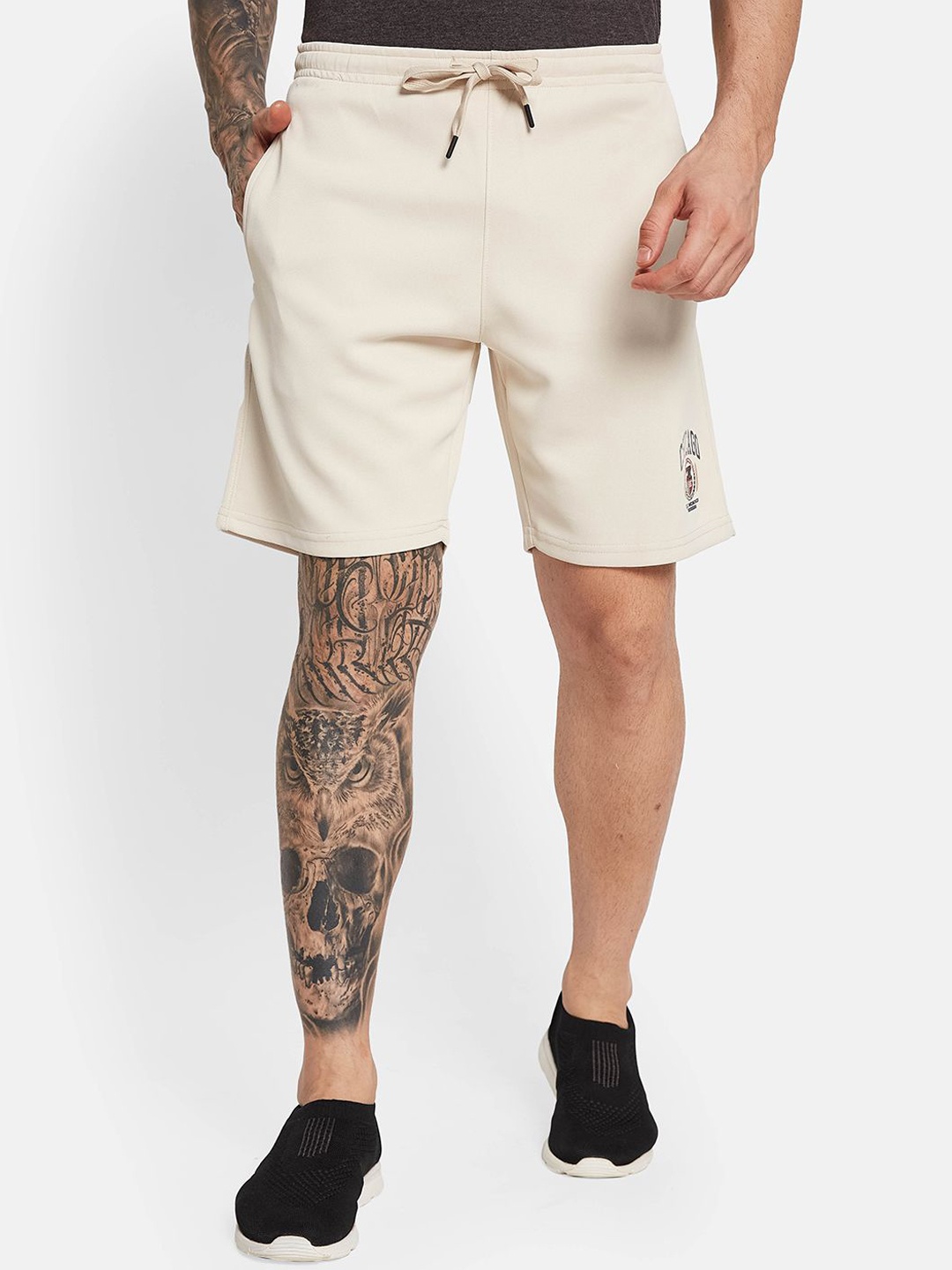 

Octave Men Mid-Rise Cotton Shorts, Cream