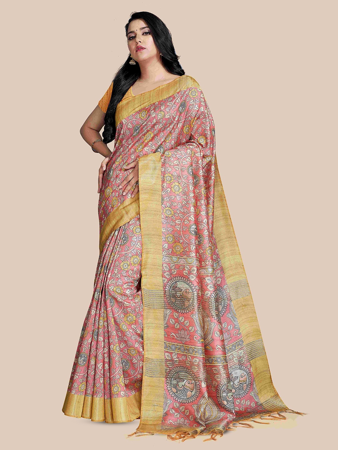 

Rani Saahiba Floral Saree, Peach