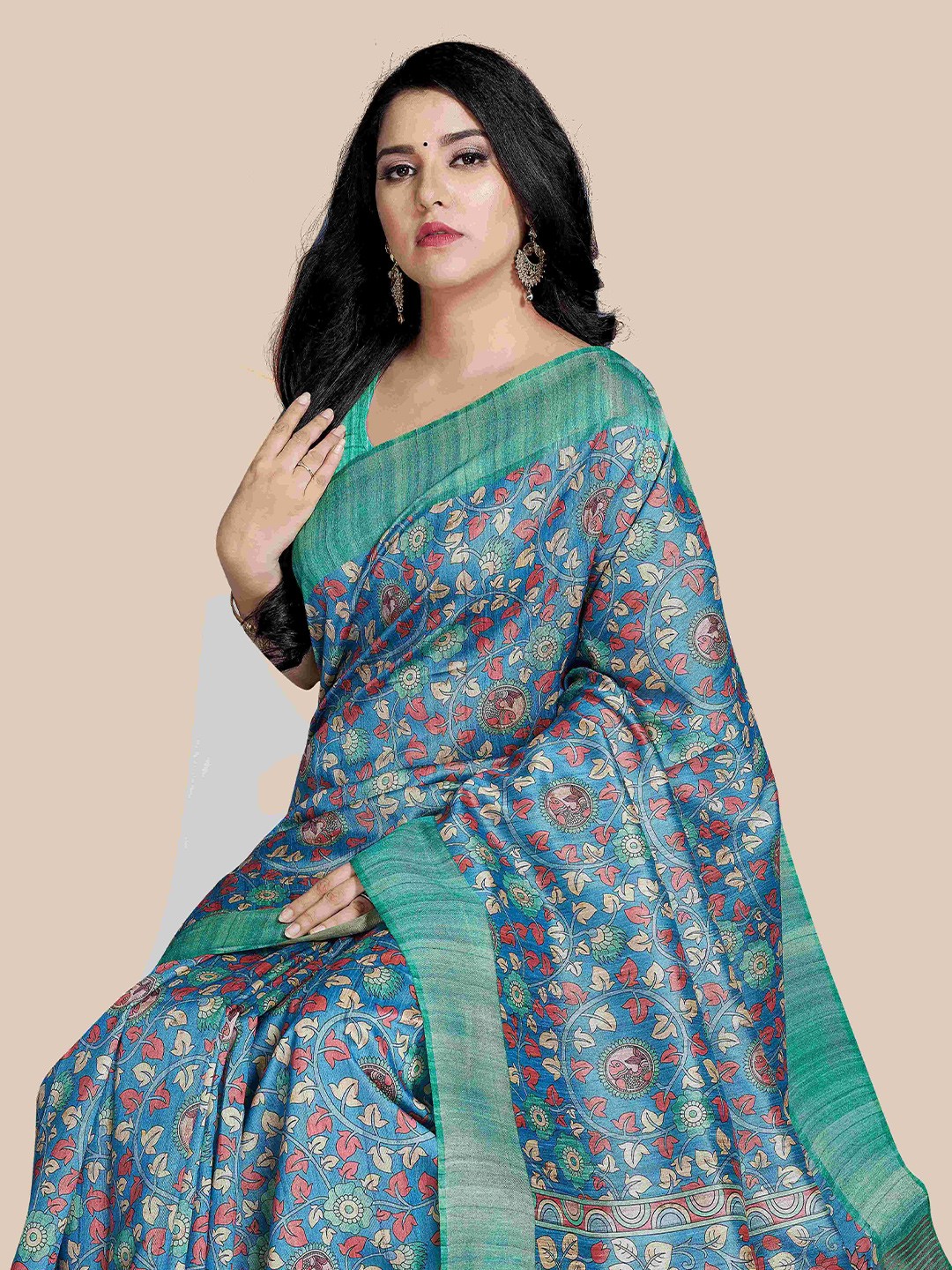 

Rani Saahiba Ethnic Motifs Saree, Blue