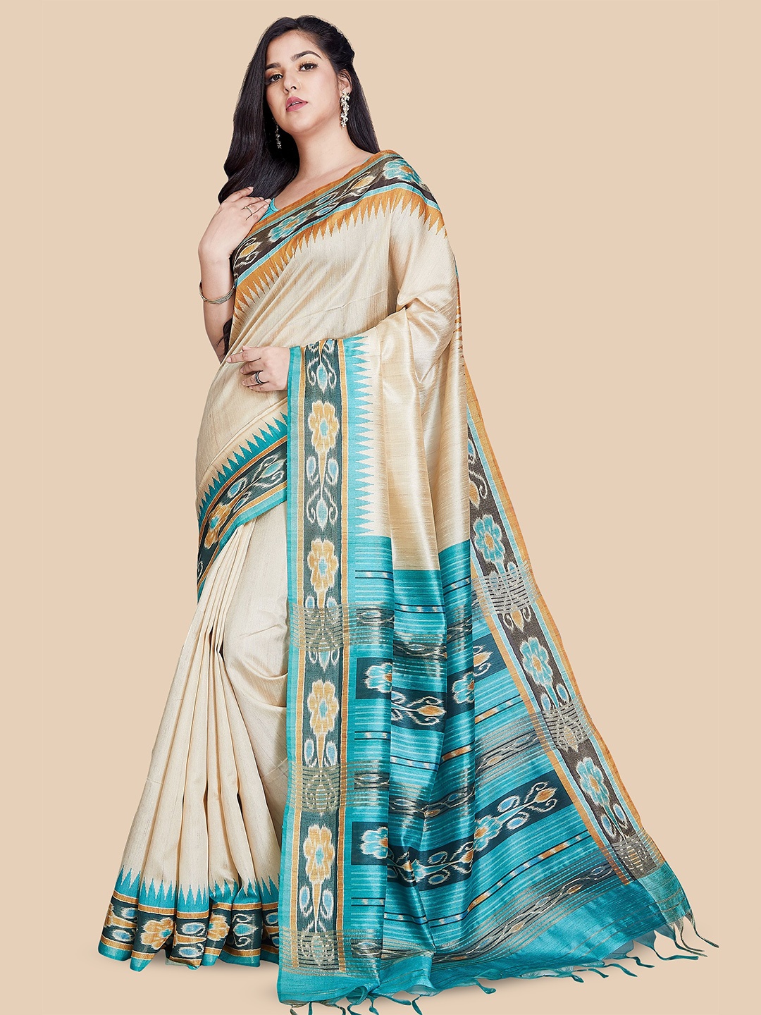 

Rani Saahiba Ethnic Motifs Saree, Beige