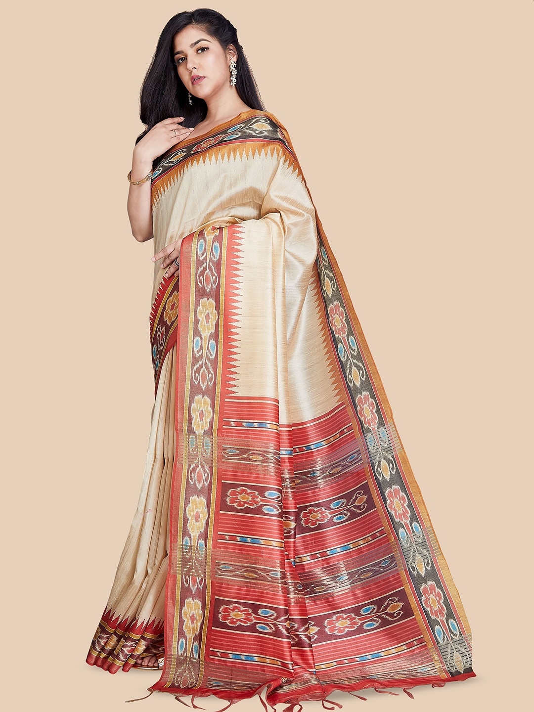 

Rani Saahiba Saree With Blouse Piece, Beige