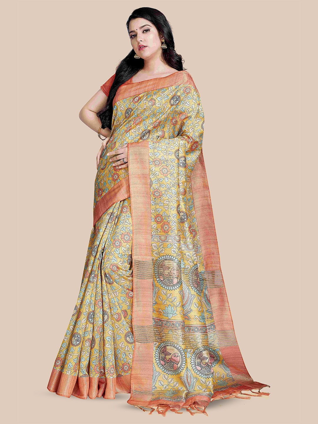 

Rani Saahiba Floral Saree, Yellow