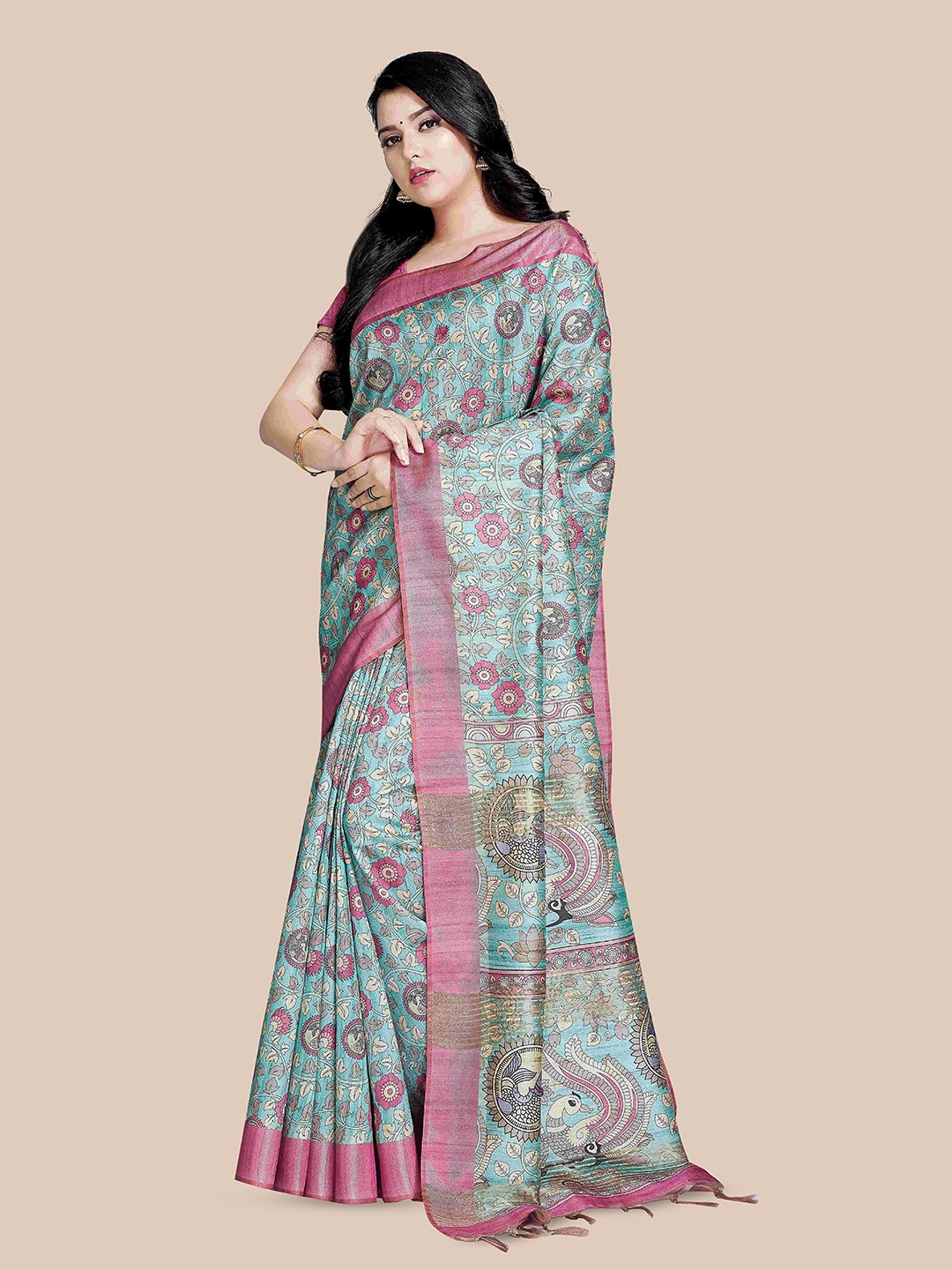 

Rani Saahiba Zari Ethnic Motifs Saree, Green