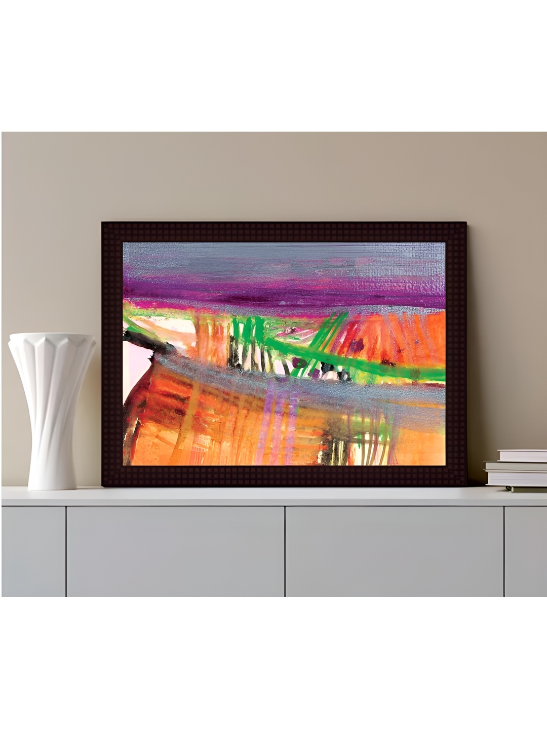 

Tamatina Grey & Orange Deep Blue Sea Canvas Painting Wall Art