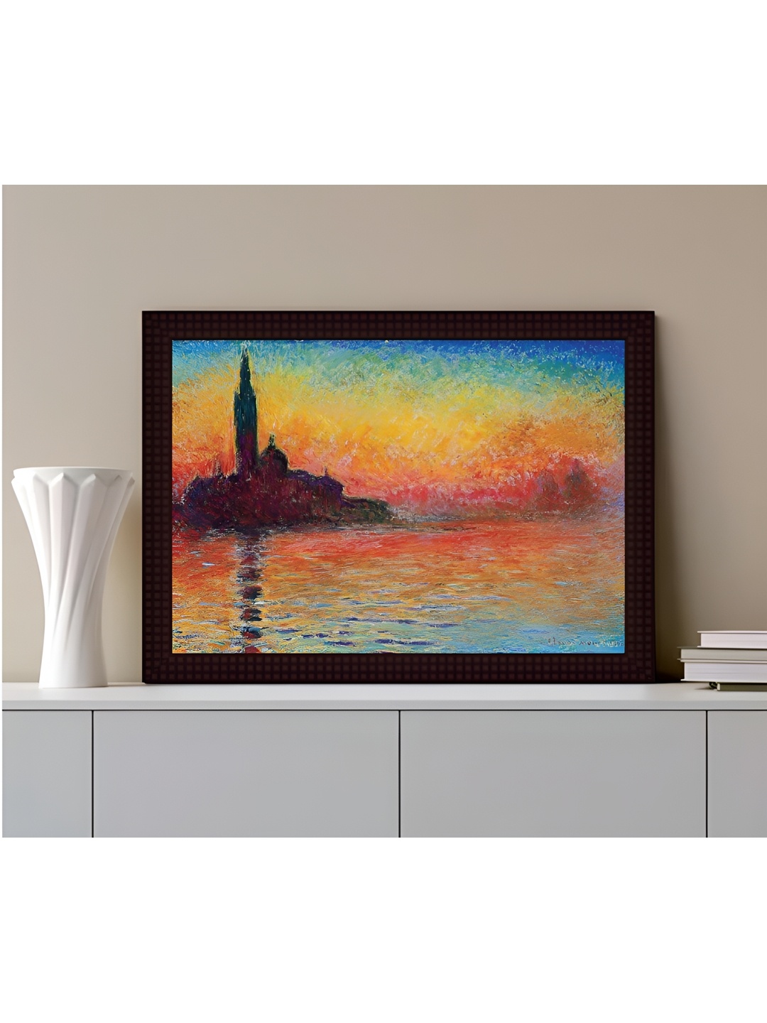 

Tamatina Blue & Orange Textured Canvas Painting Wall Art