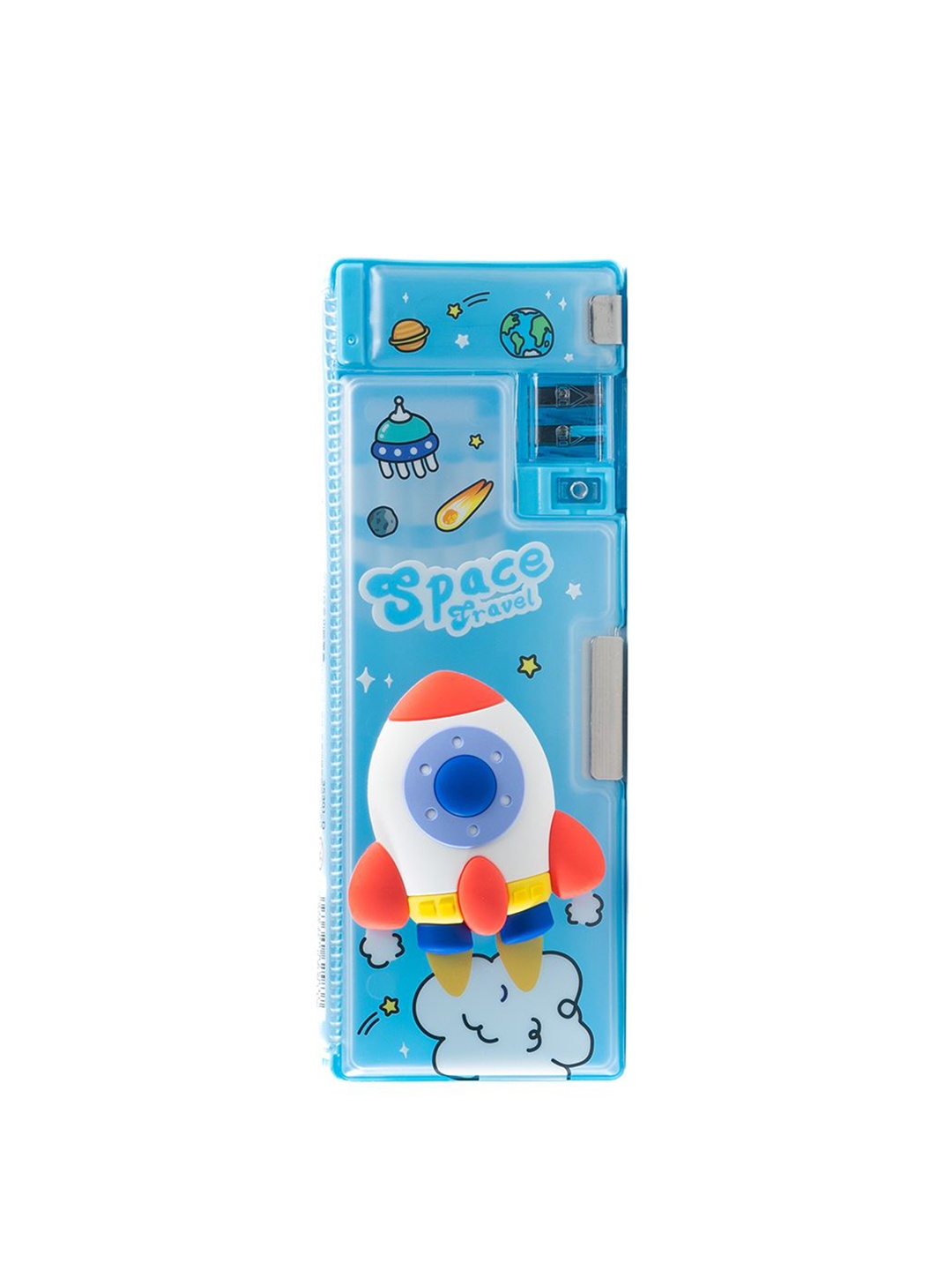 

QIPS Kids Space Printed Pen Box, Turquoise blue