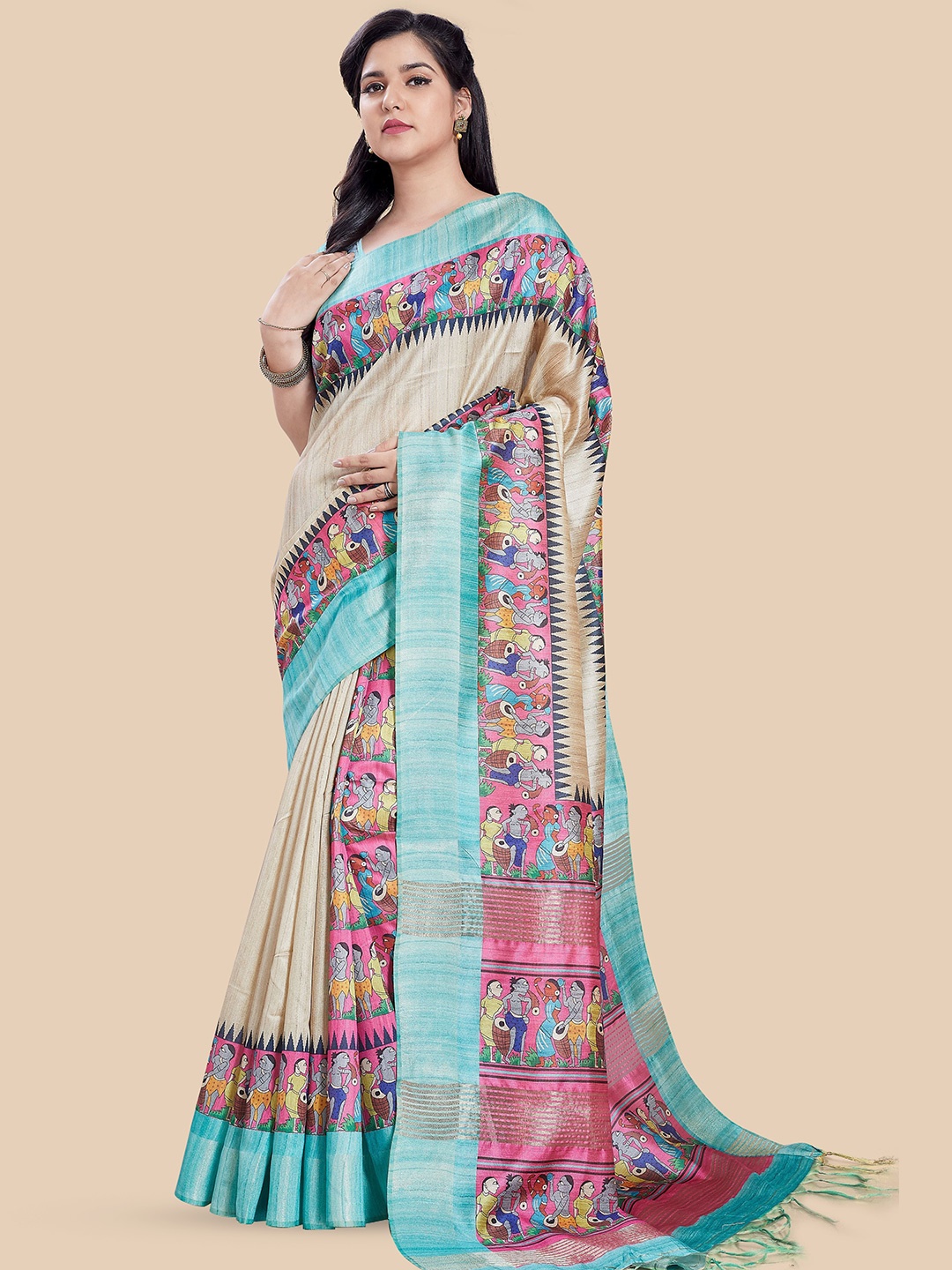 

Rani Saahiba Ethnic Motifs Saree, Beige