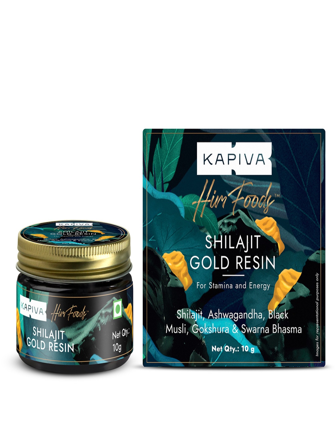 

Kapiva Shilajit Gold Resin With Ashwangadha - 10g, Black