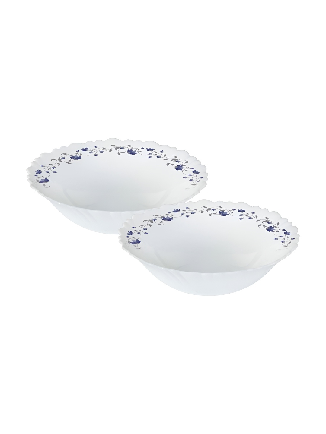 

Larah by BOROSIL Fluted Series Helena White & Purple 2 Pieces Printed Bowls
