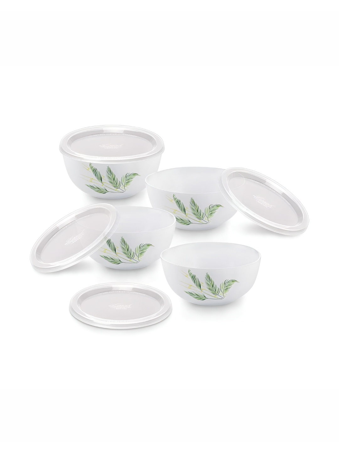 

Larah by BOROSIL White & Green 4 Pieces Printed Bowls
