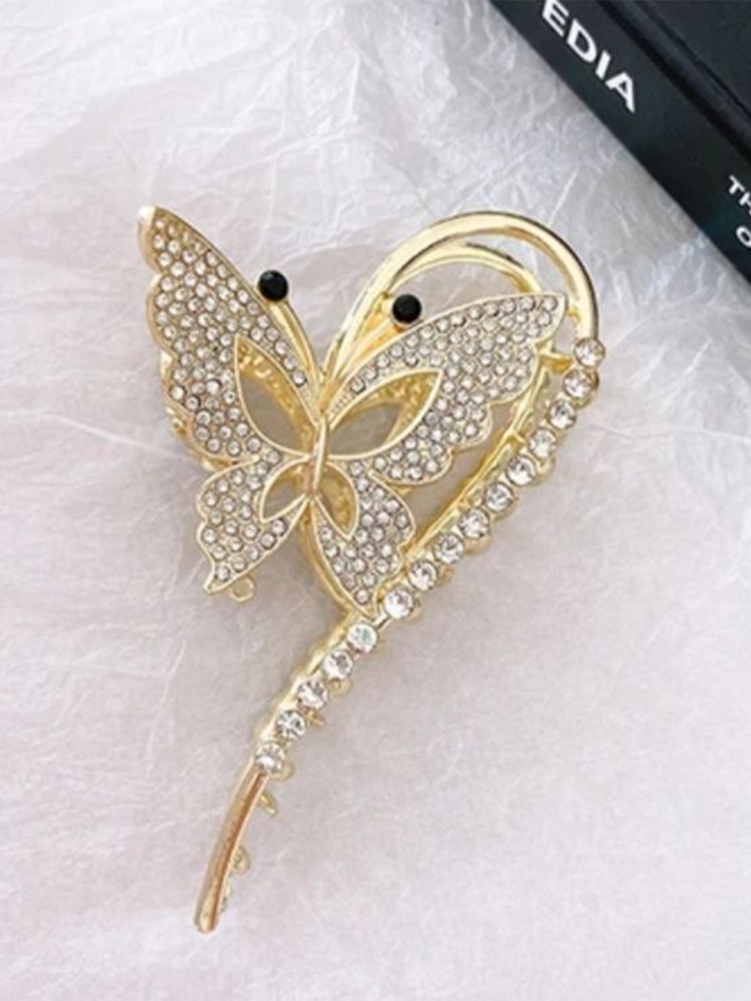 

ANNA CREATIONS Women Diamond Claw Clip, Gold