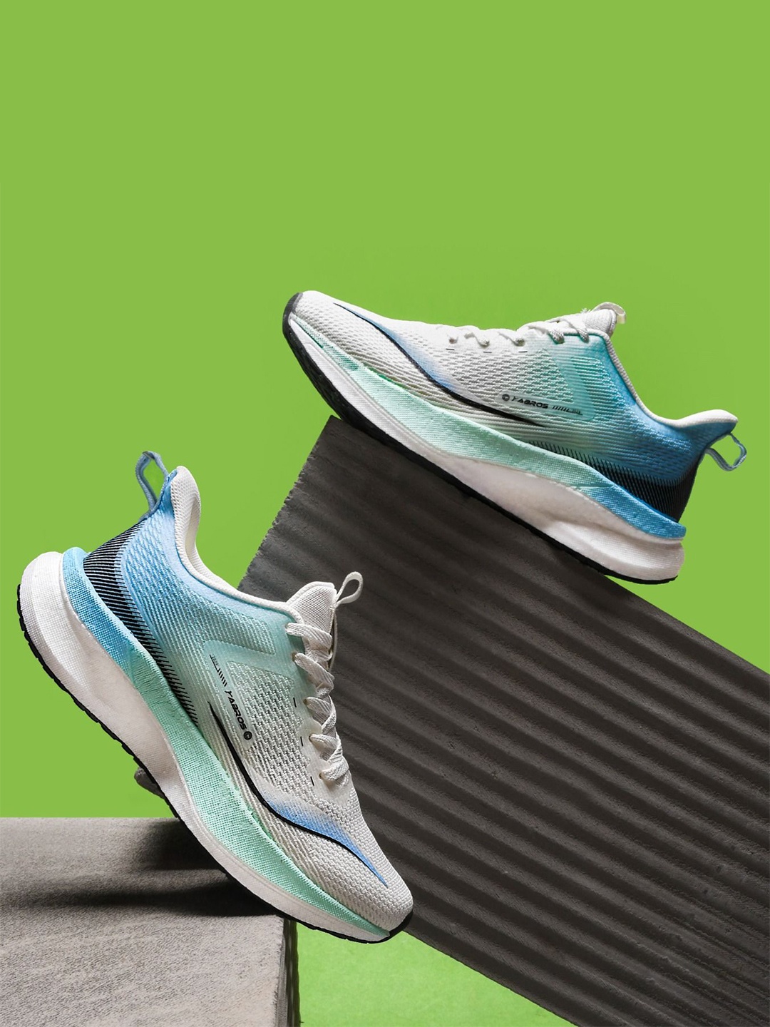 

ABROS Men Mesh Running Shoes, Off white