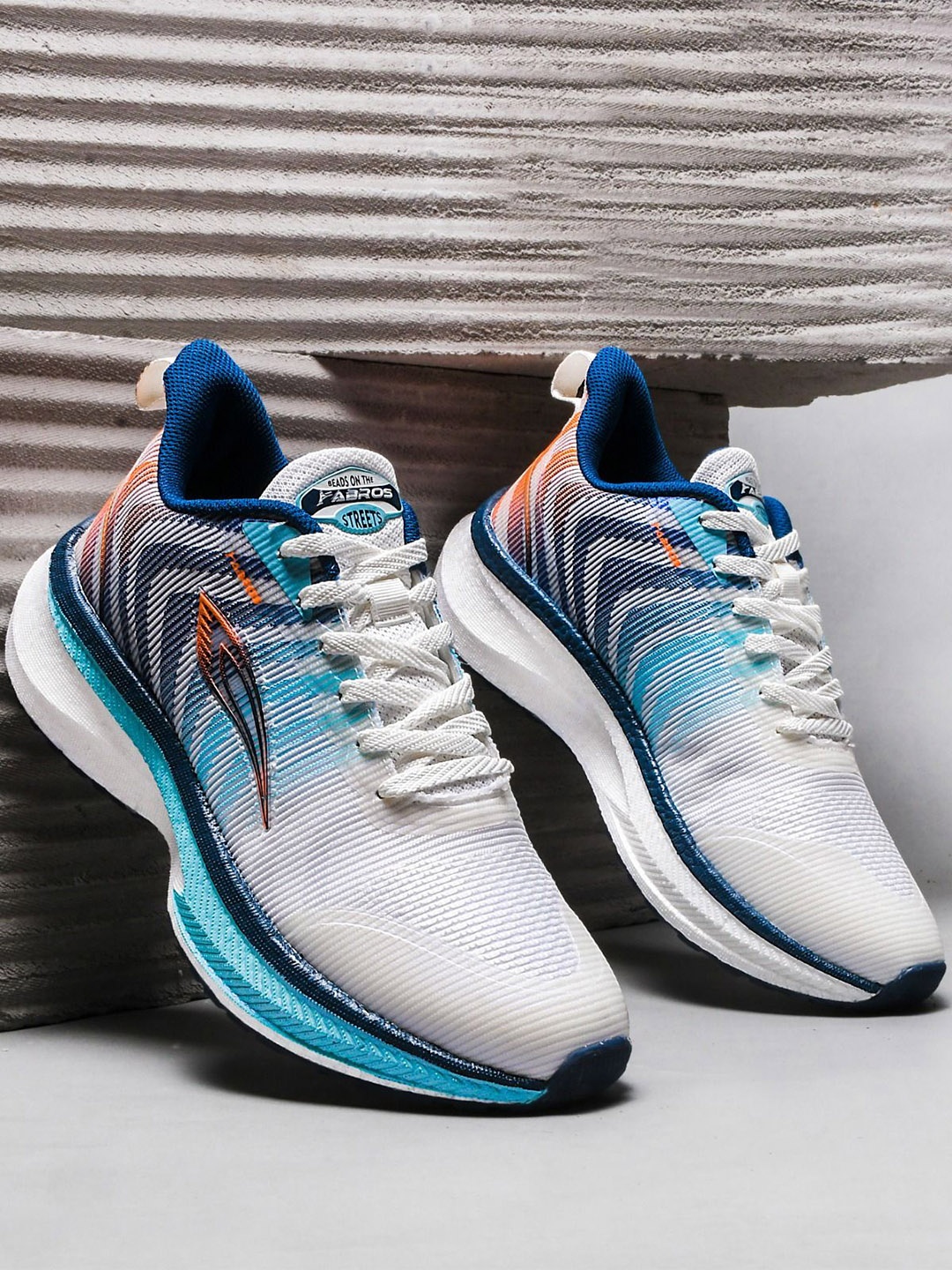 ABROS Men Mesh Running Shoes, Off white