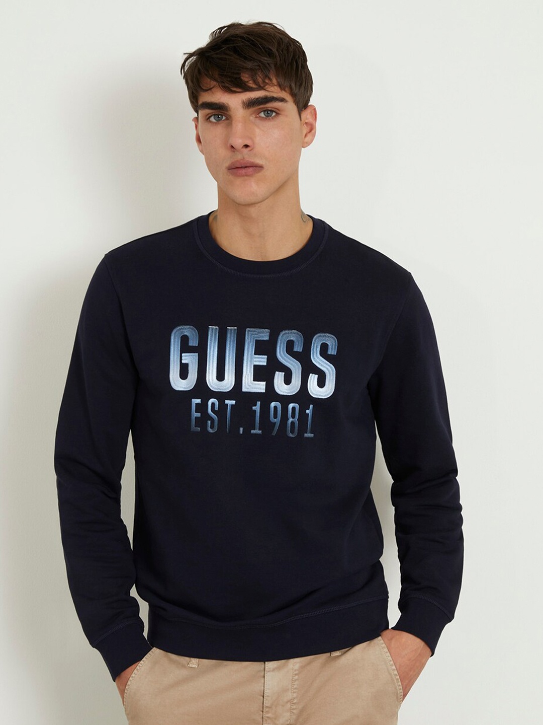 

GUESS Men Printed Sweatshirt, Blue