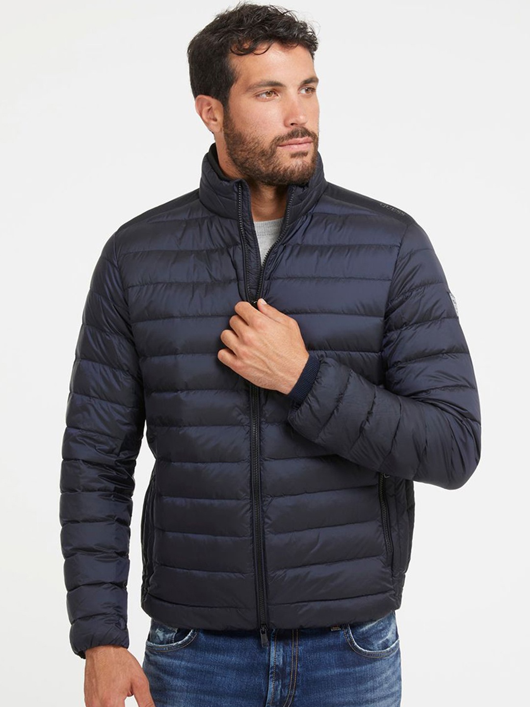 

GUESS Men Floral Quilted Jacket, Green