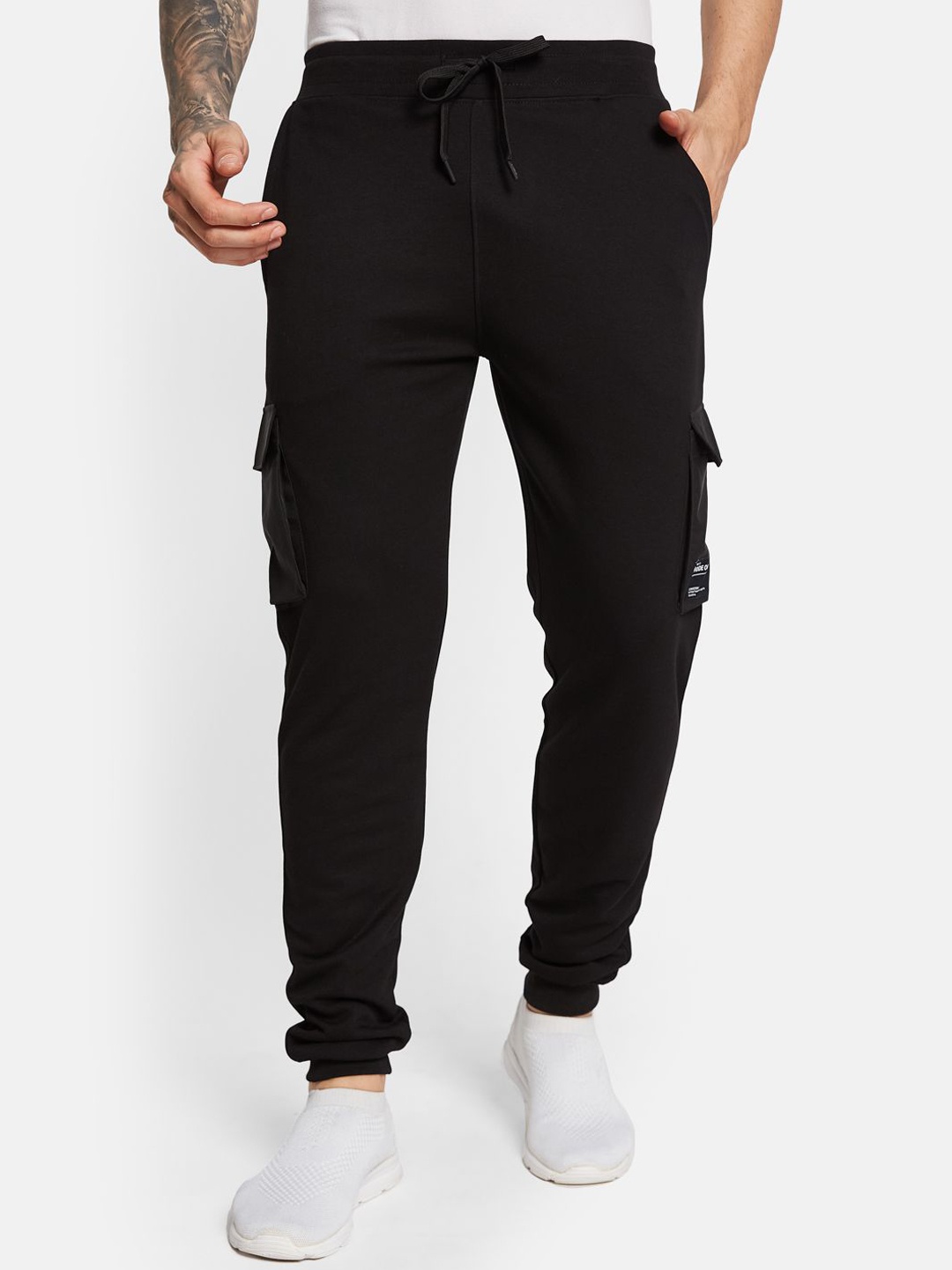 

Octave Men Cotton Mid Rise Track Pants, Black