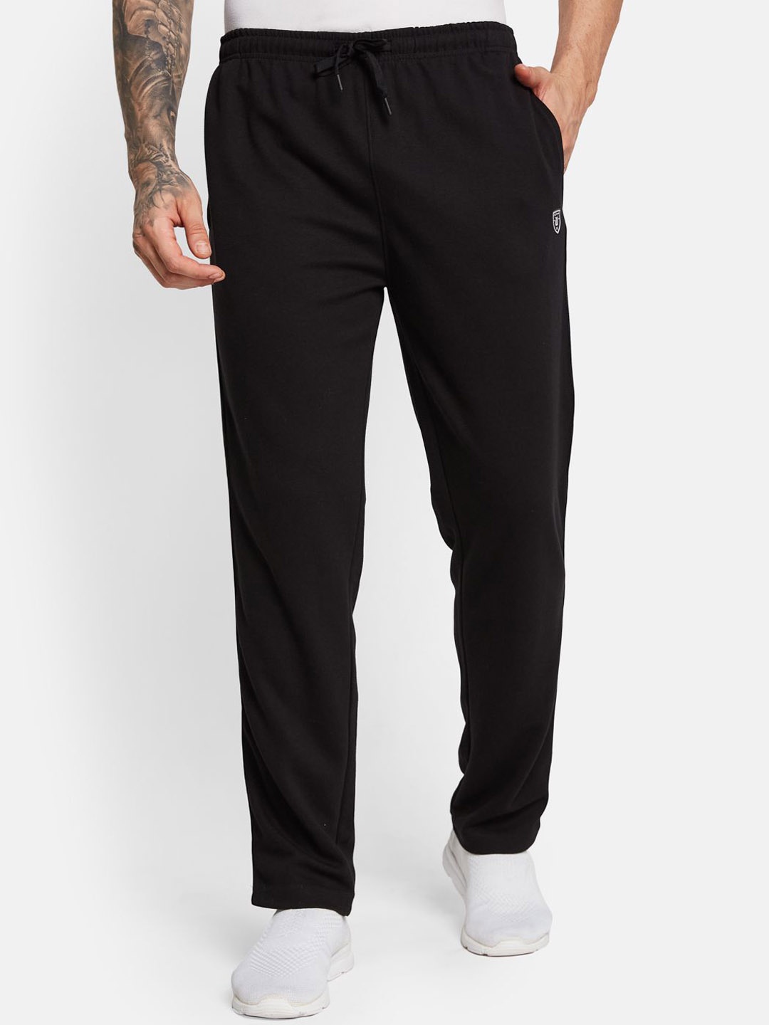 

Octave Men Cotton Mid Rise Track Pants, Black