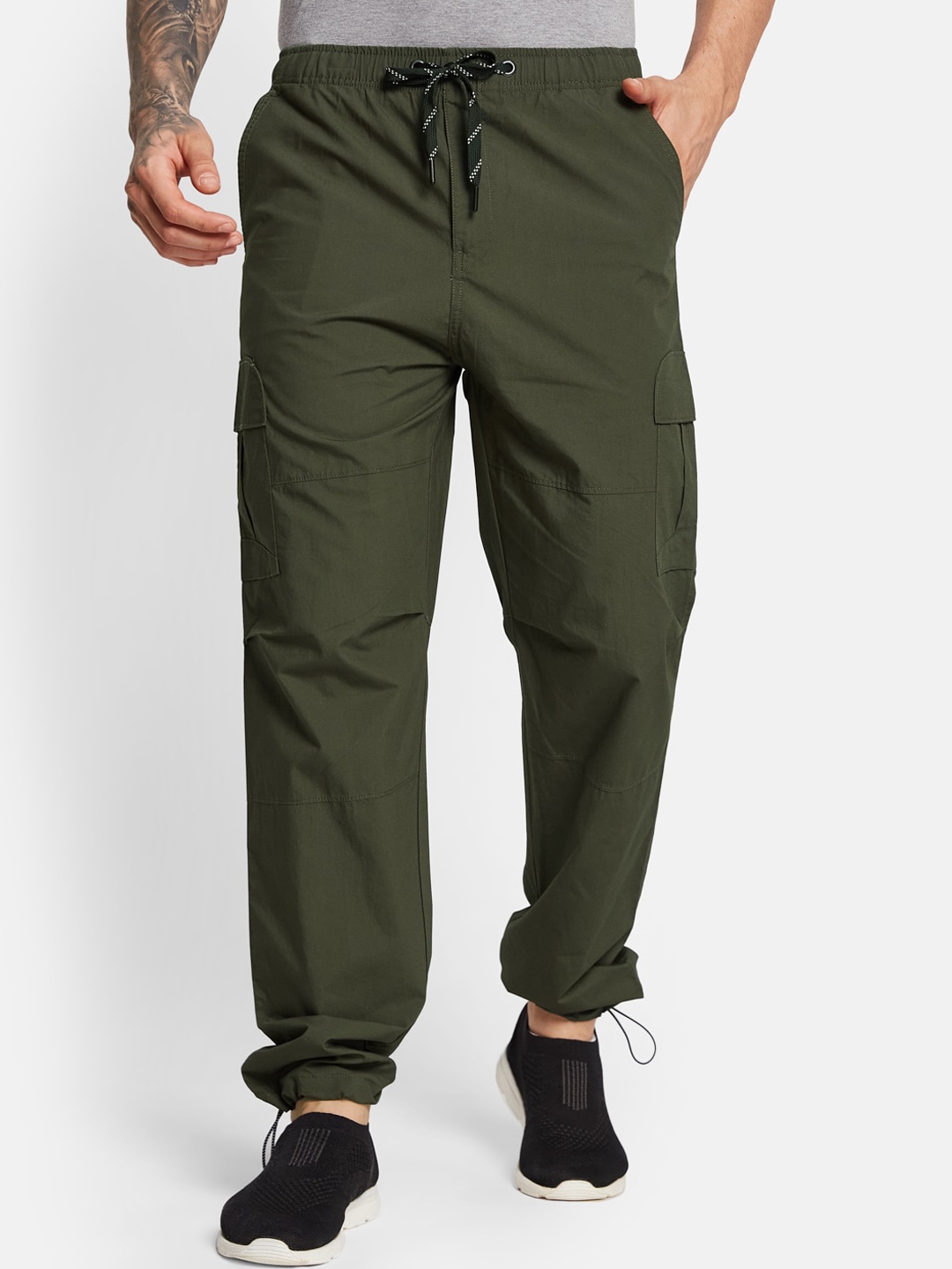 

Octave Cotton Ankle-Length Track Pants, Olive