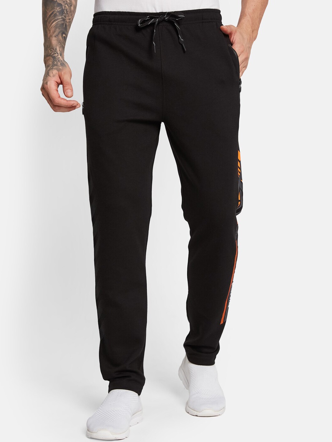 

Octave Men Cotton Mid Rise Track Pants, Black