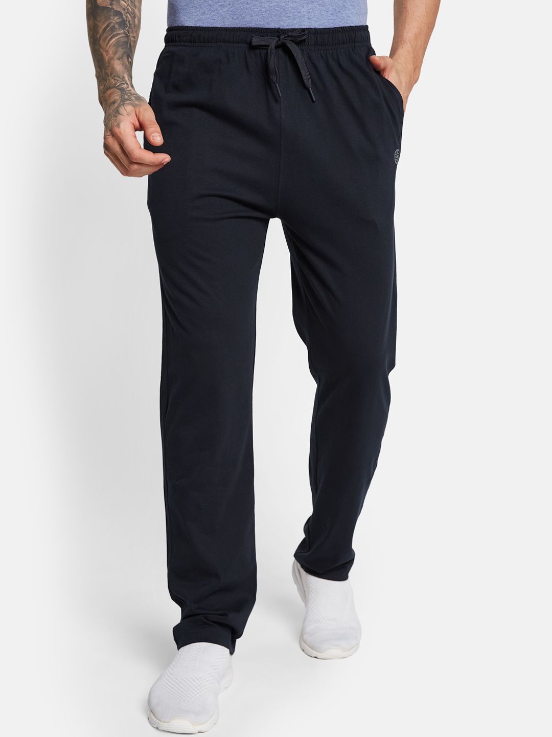 

Octave Men Cotton Mid Rise Track Pants, Navy blue