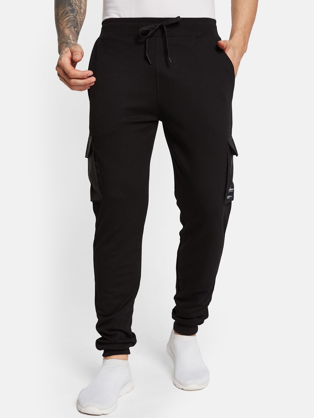 

Octave Men Cotton Mid Rise Track Pants, Black