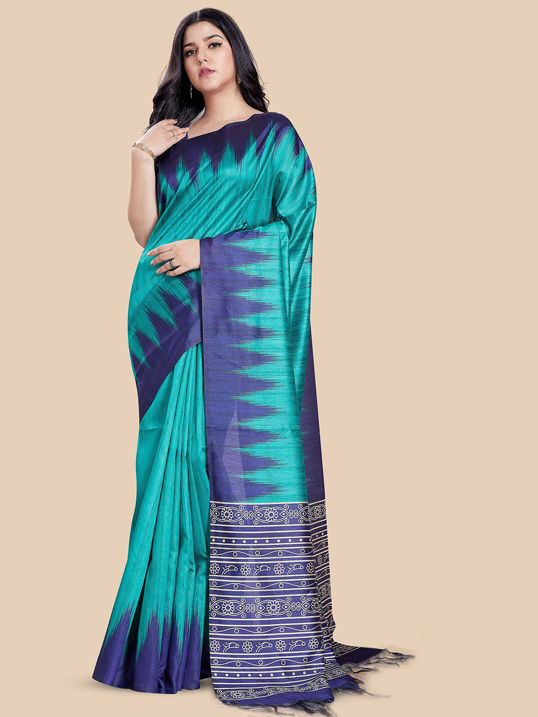 

Rani Saahiba Saree With Blouse Piece, Green