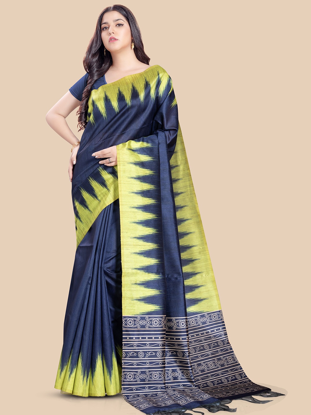 

Rani Saahiba Tussar Saree, Blue