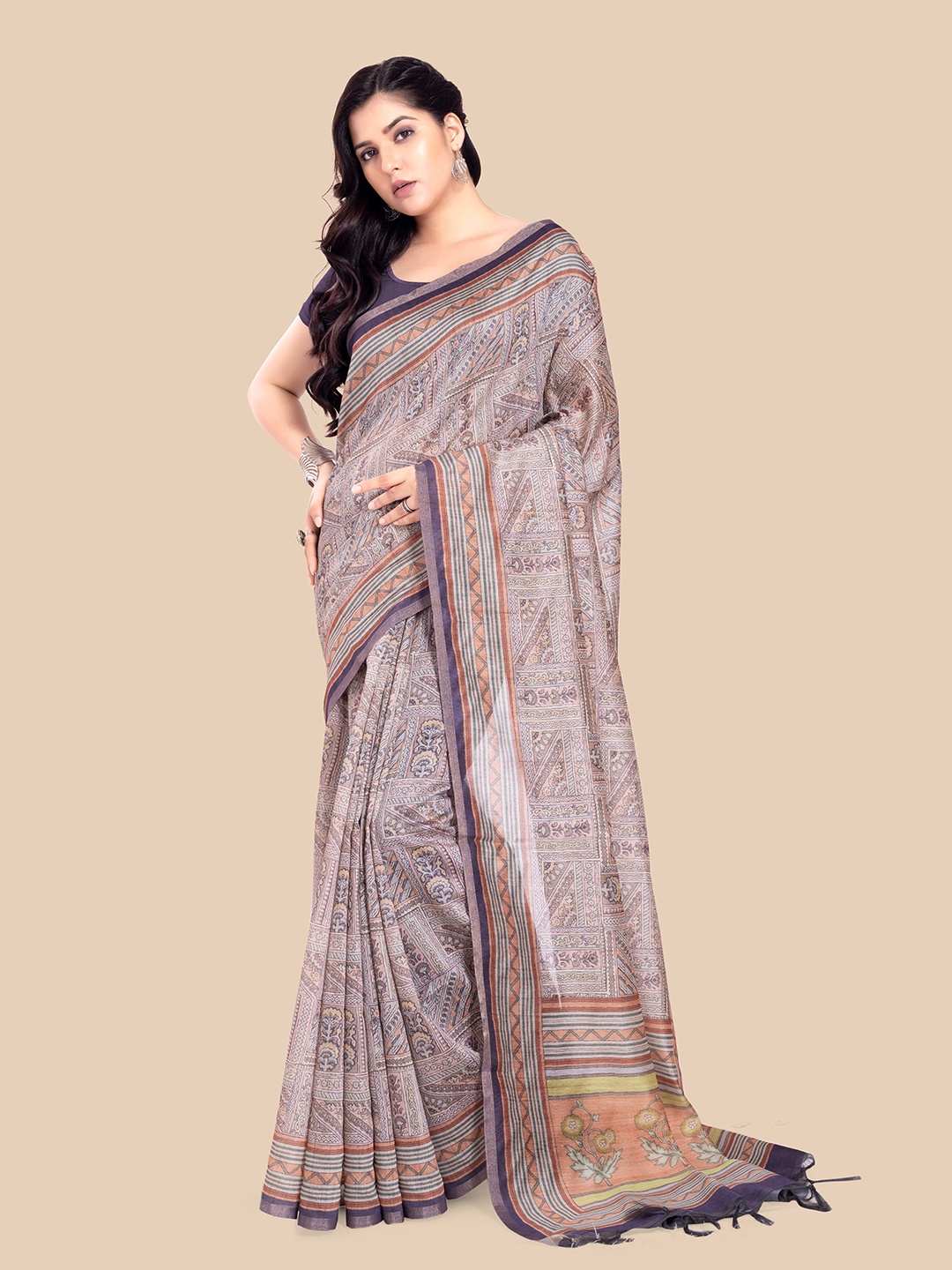 

Rani Saahiba Floral Saree, Grey