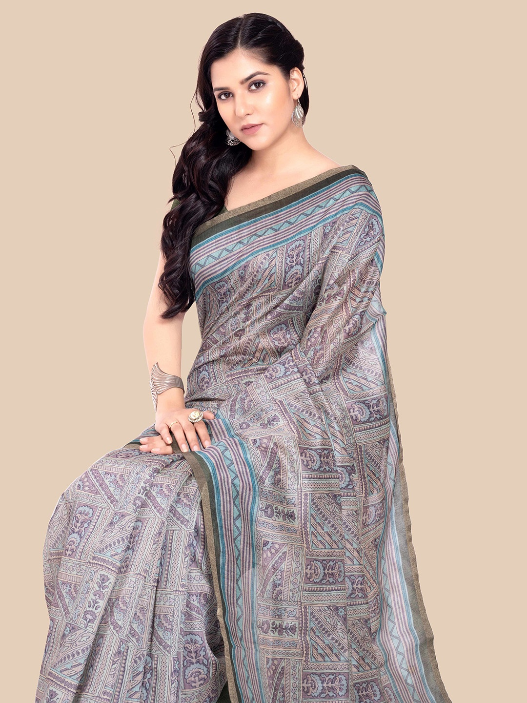 

Rani Saahiba Ethnic Motifs Saree, Lavender