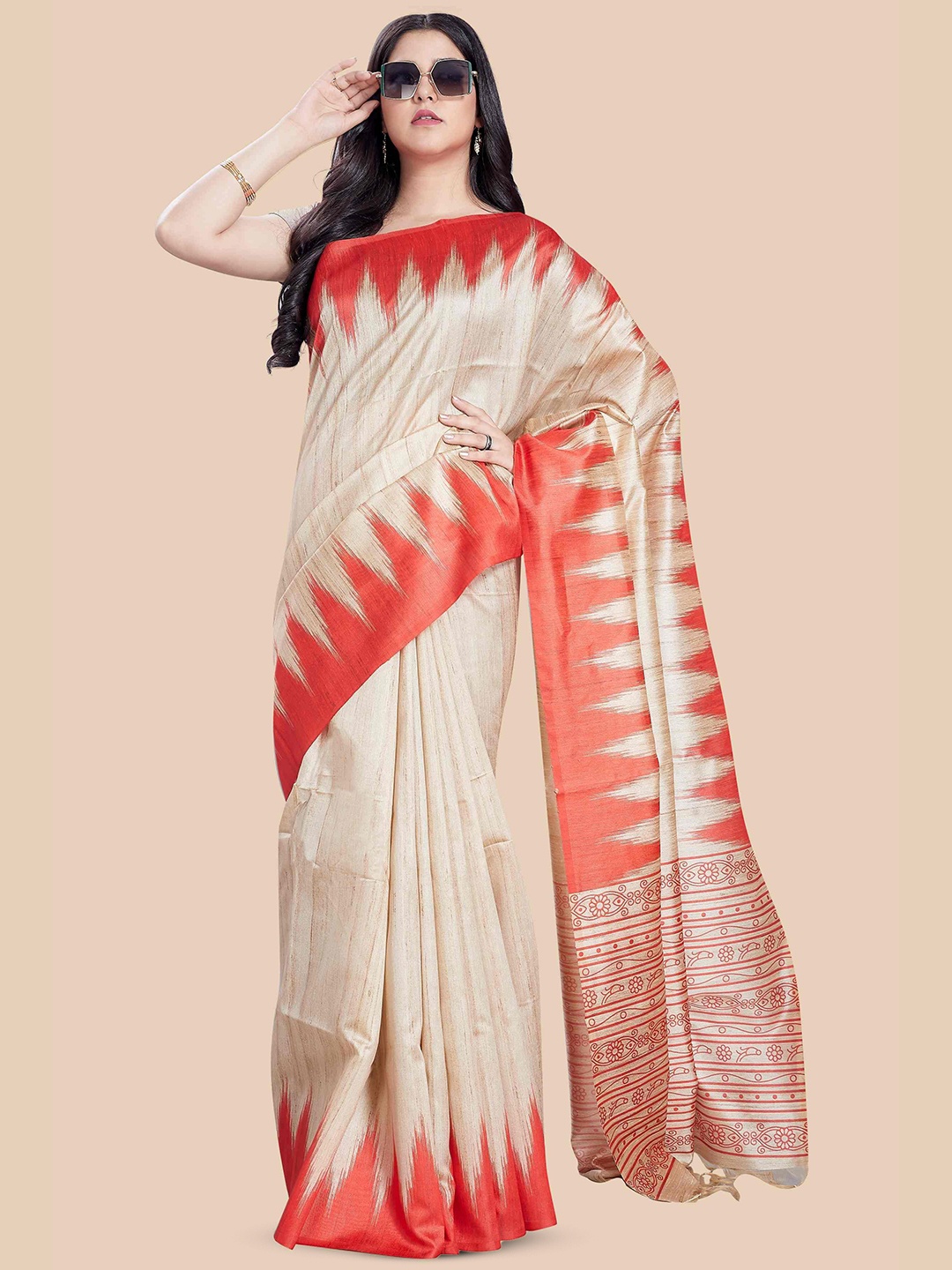 

Rani Saahiba Ethnic Motifs Saree, Beige