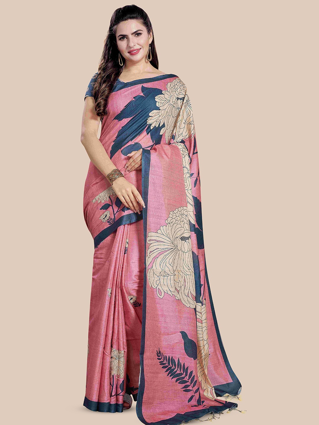 

Rani Saahiba Floral Saree, Pink