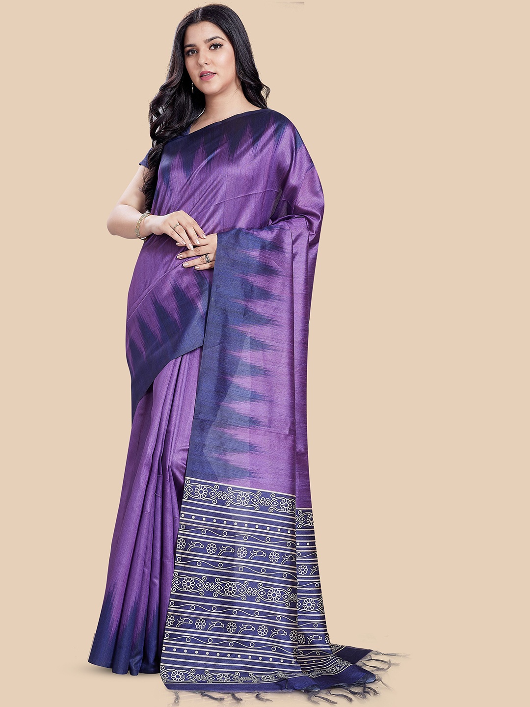 

Rani Saahiba Saree With Blouse Piece, Purple