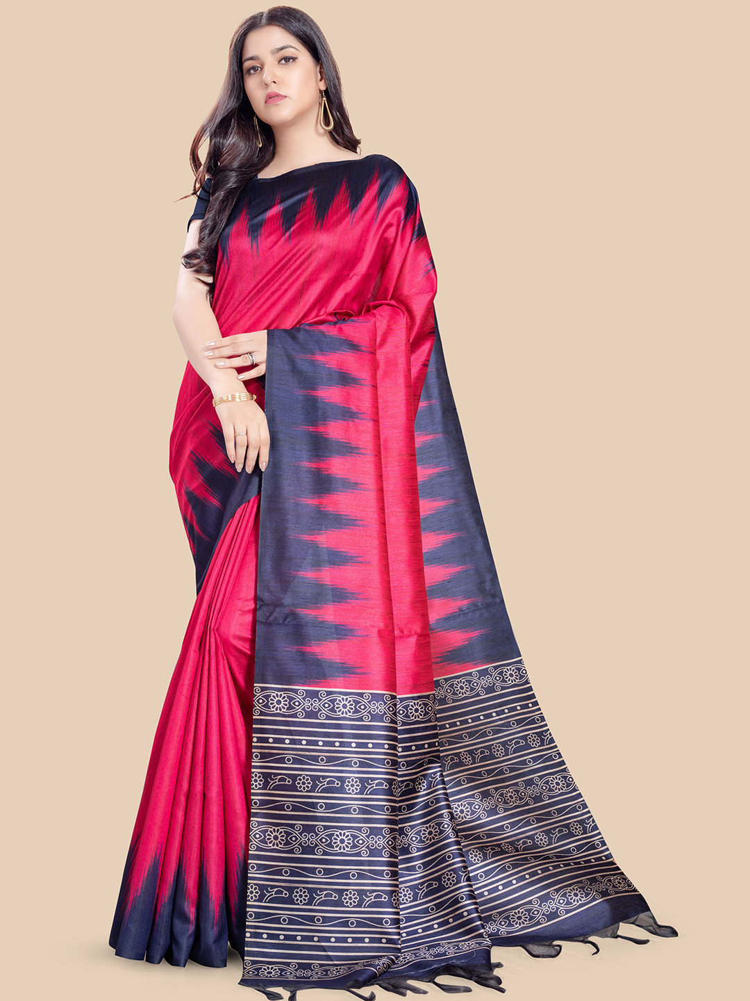 

Rani Saahiba Tussar Saree, Pink