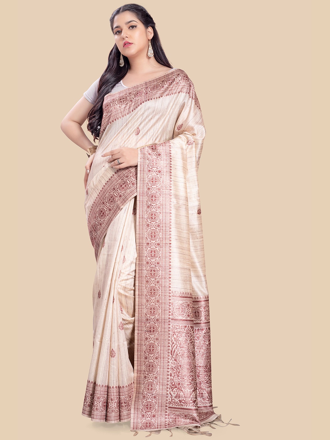 

Rani Saahiba Ethnic Motifs Saree, Beige