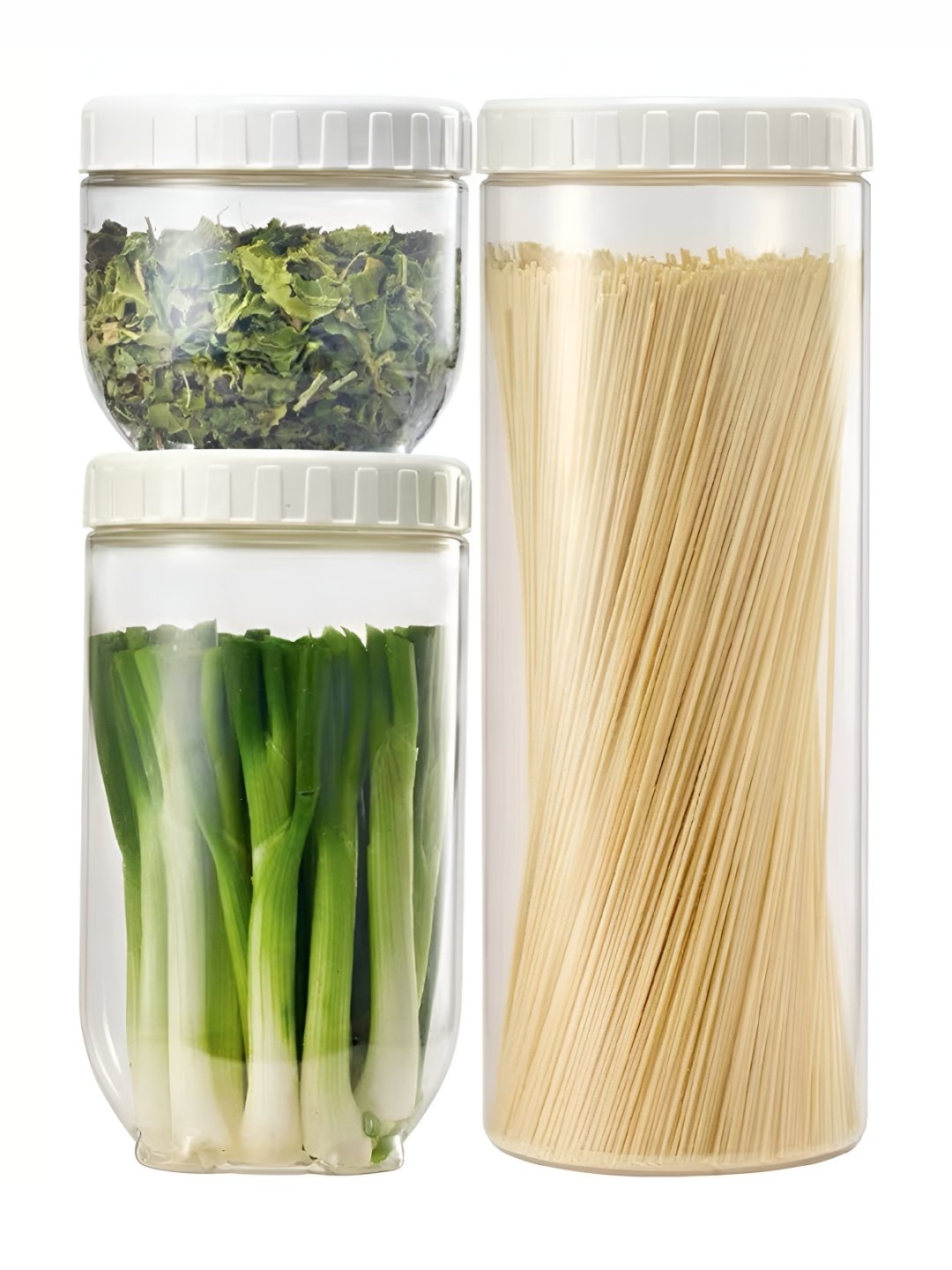 

P-Plus International 3 Pieces Transparent Glass Storage Container