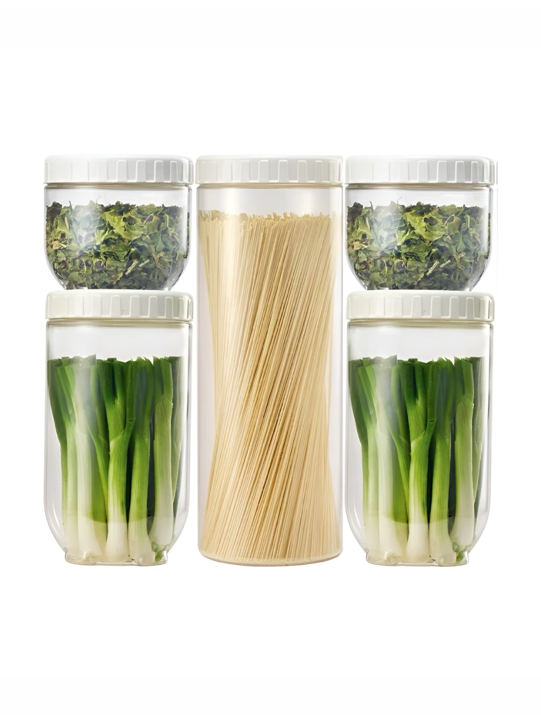 

P-Plus International Transparent 5 Pieces Glass Food Storage Container