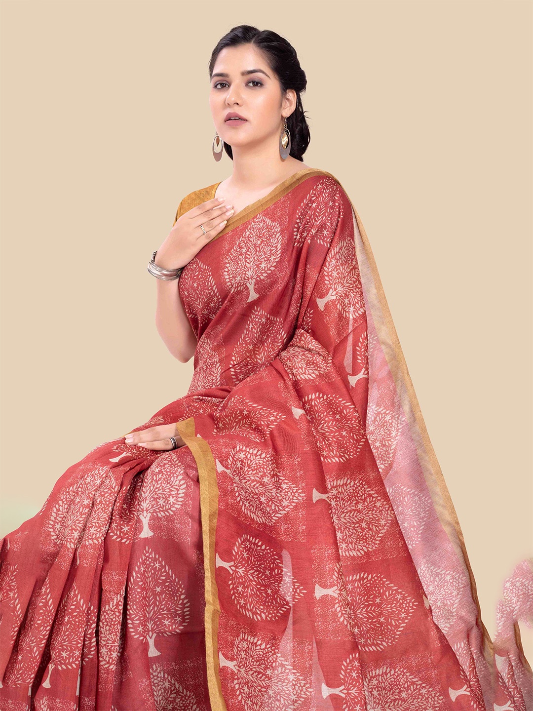 

Rani Saahiba Ethnic Motifs Saree, Red