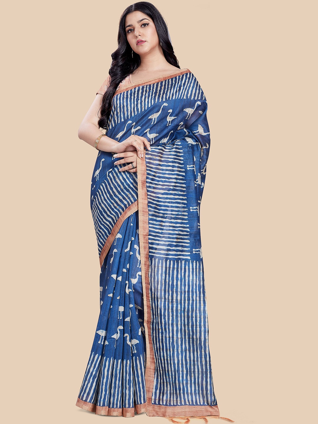 

Rani Saahiba Ethnic Motifs Saree, Blue