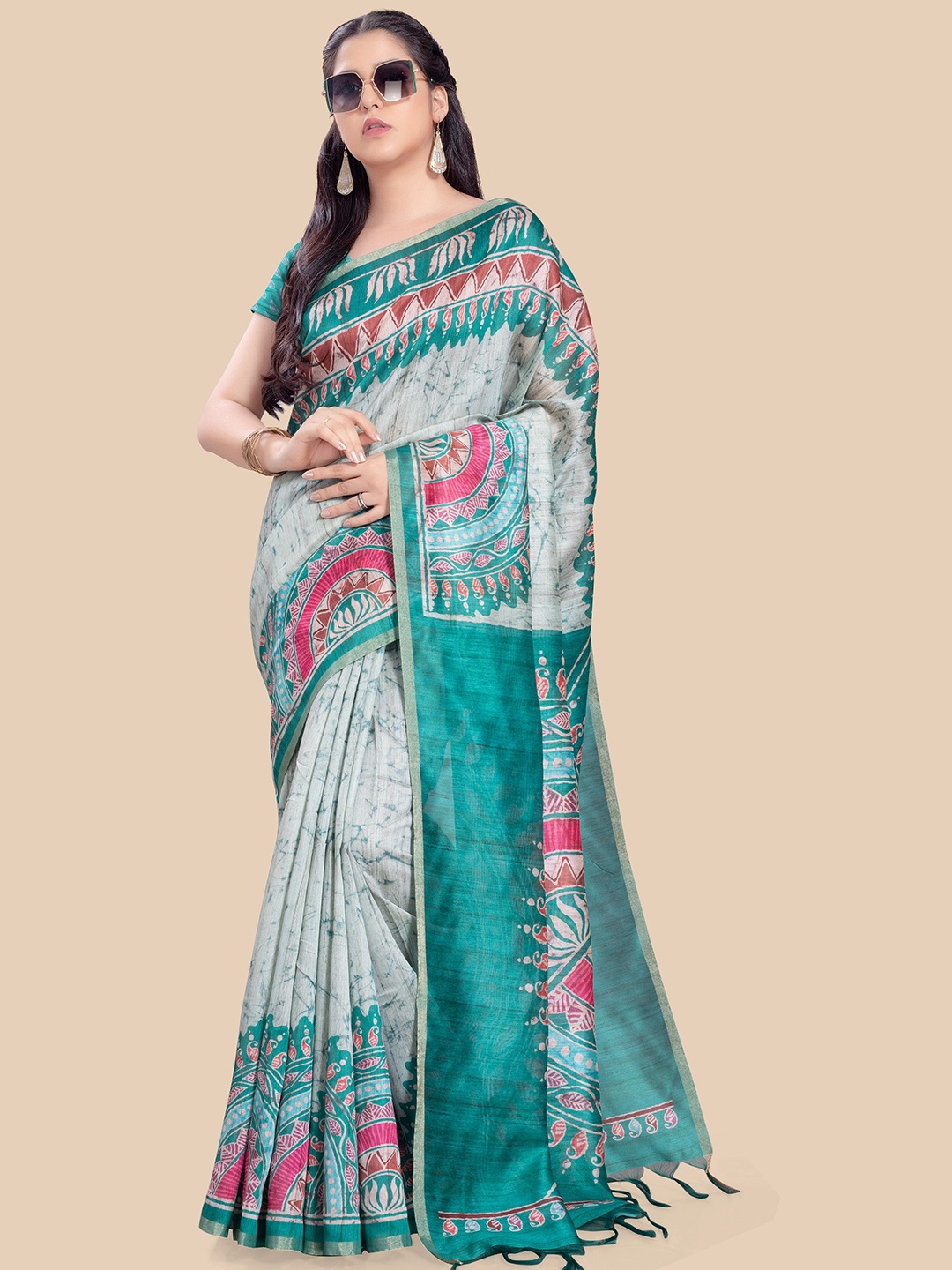 

Rani Saahiba Zari Art Silk Saree, Green