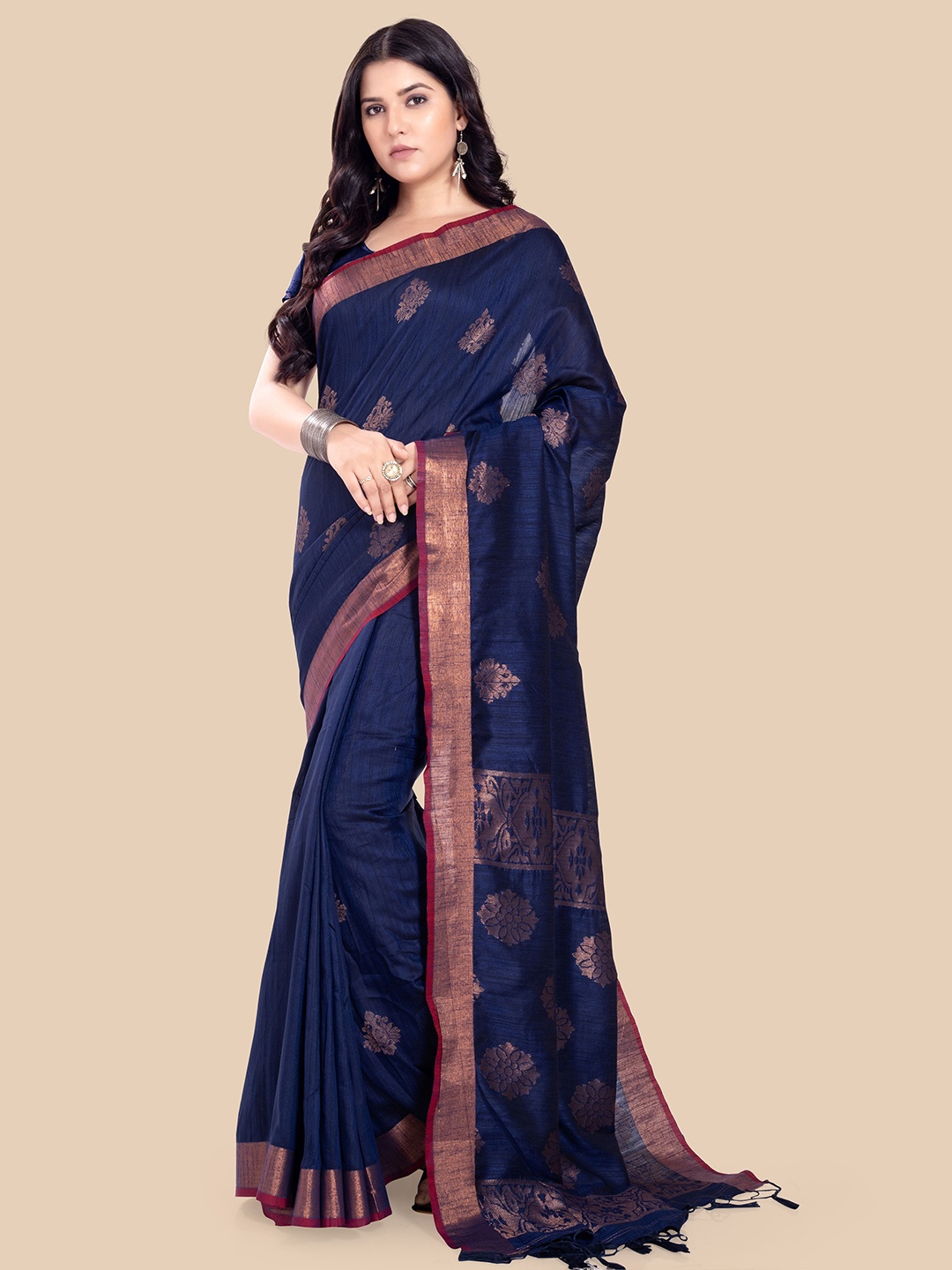 

Rani Saahiba Woven Design Zari Saree, Blue