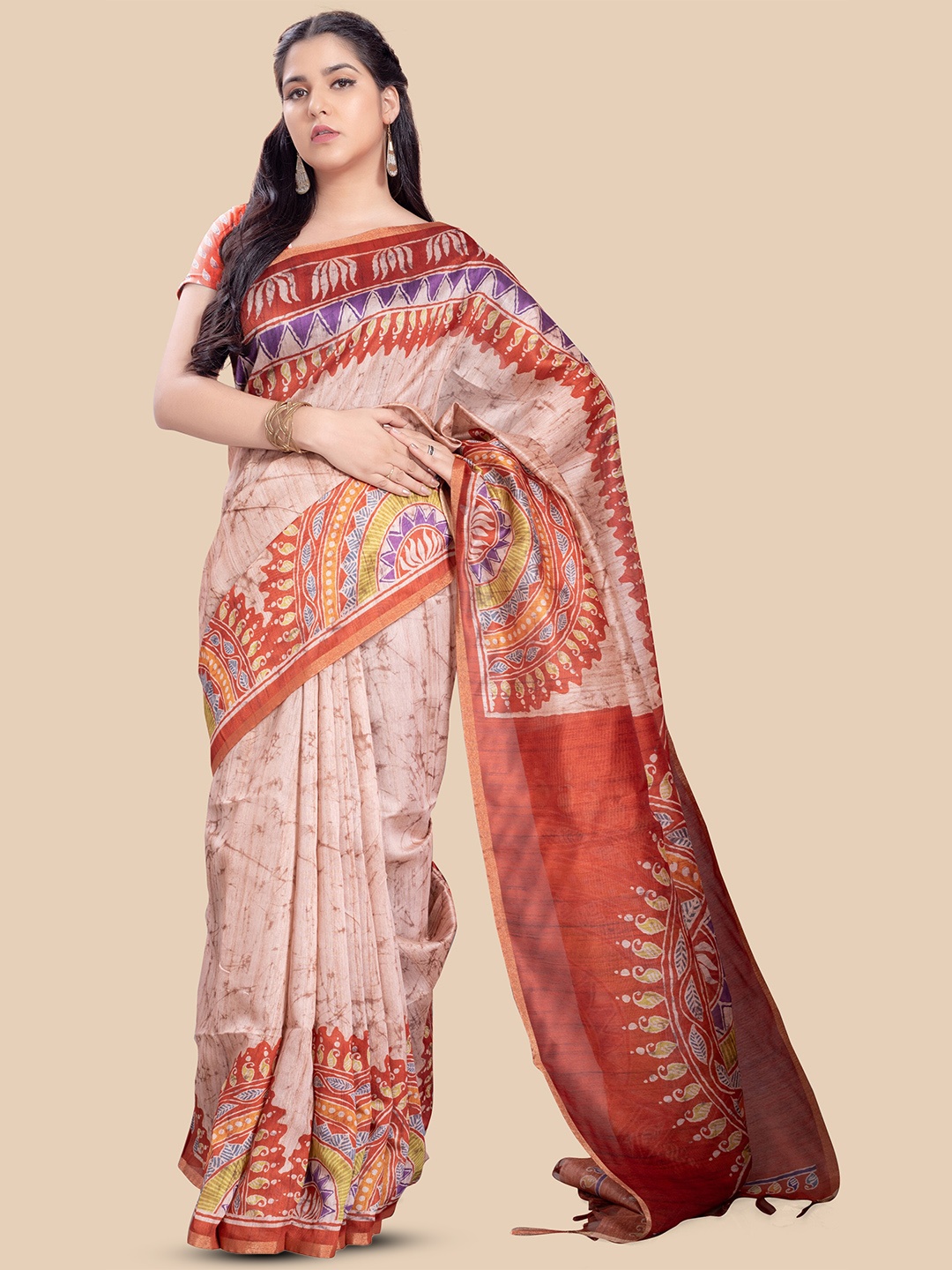 

Rani Saahiba Floral Saree, Orange