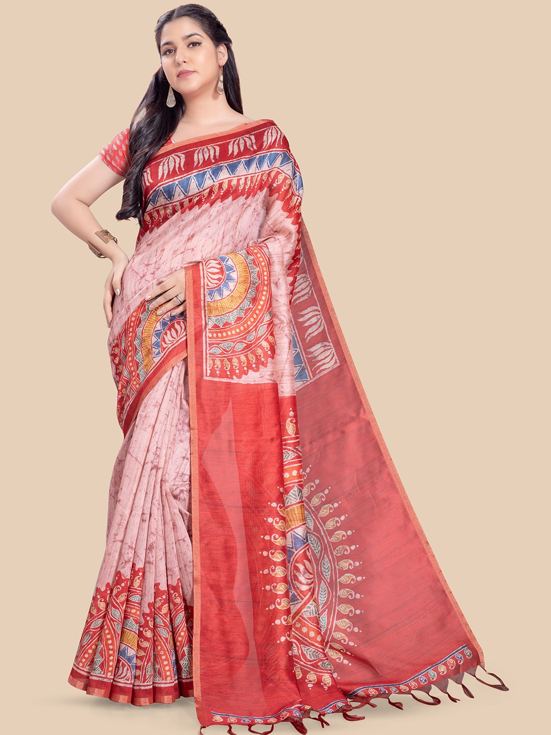 

Rani Saahiba Batik Saree, Red