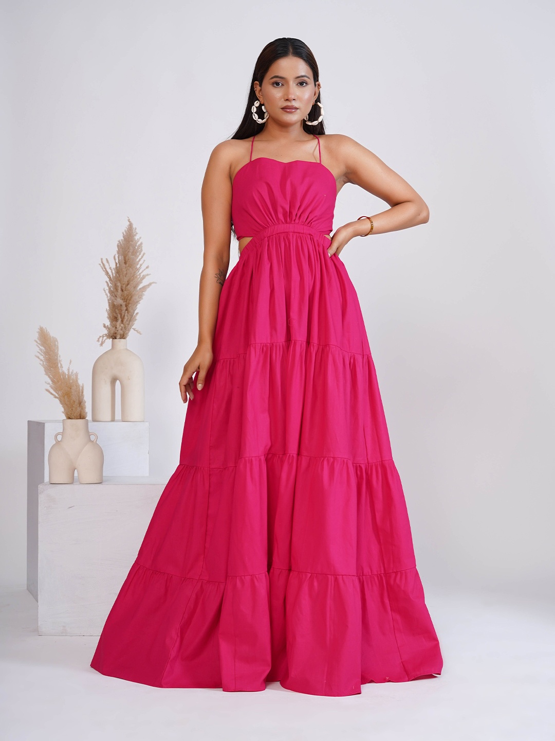 

Salvia Sky Sleeveless Maxi Dress, Pink