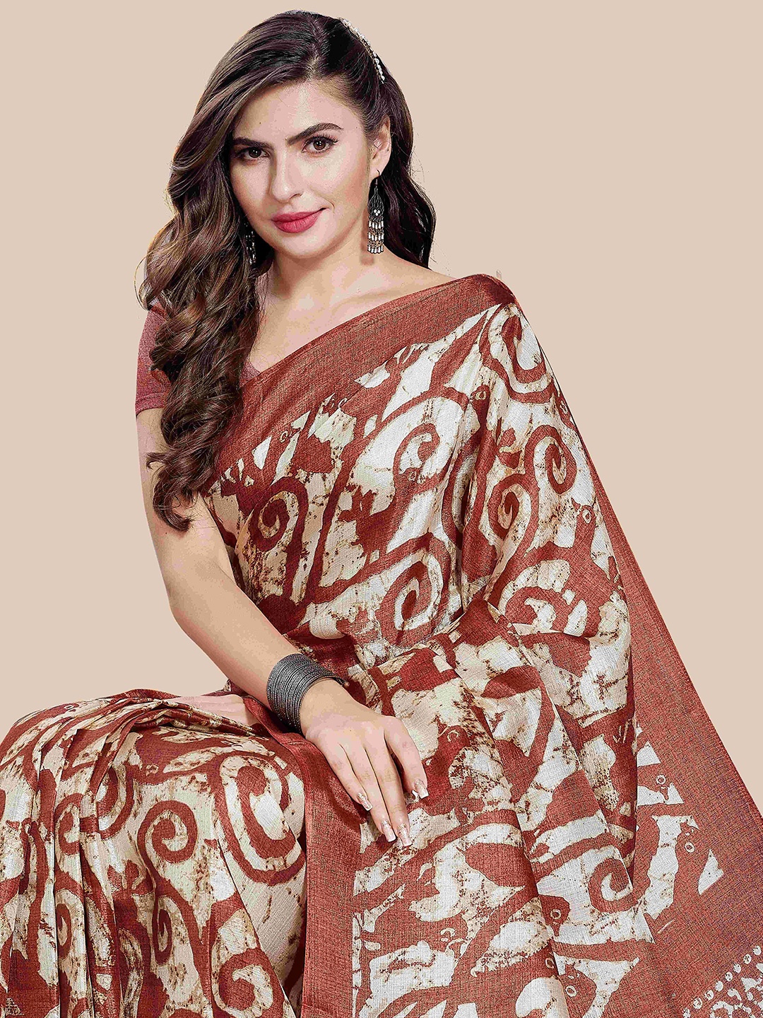 

Rani Saahiba Ethnic Motifs Saree, Beige