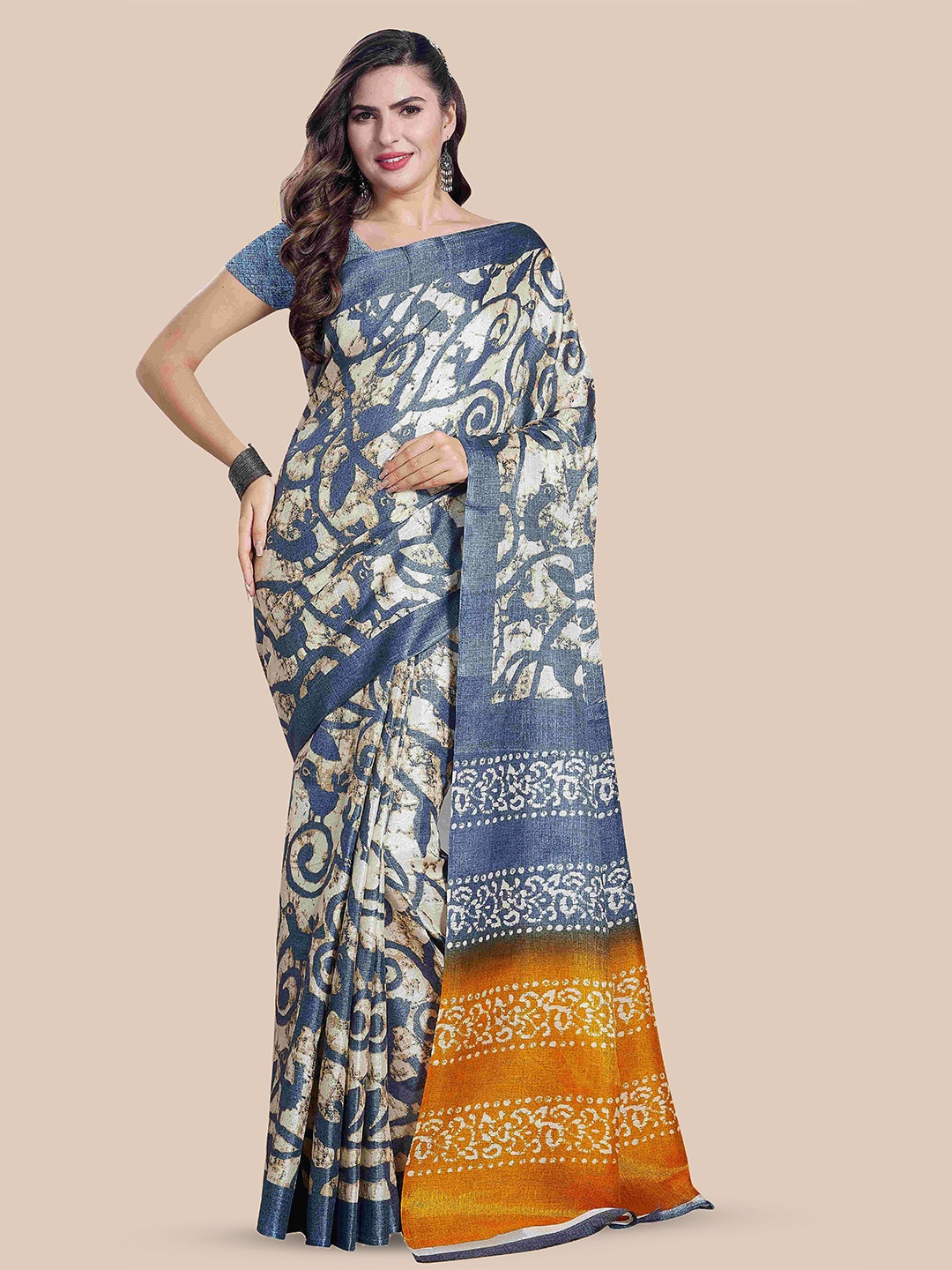 

Rani Saahiba Ethnic Motifs Saree, Beige